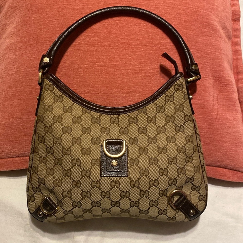 GUCCI ABBEY Monogram Canvas Hobo Bag
